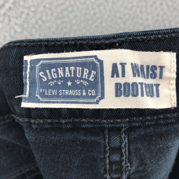Levis Jeans Womens 12 Black Denim At Waist Bootcut Stretch Signature Western - Picture 5 of 12